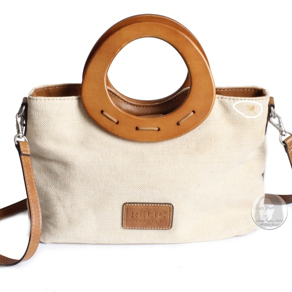 Relic by Fossil Tote Bag or Crossbody Wood Handles Florals with Shoulder Strap - Picture 5 of 8